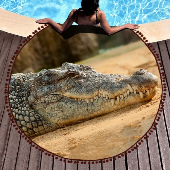 Froté osuška kruhová s lemom "Krokodíl"